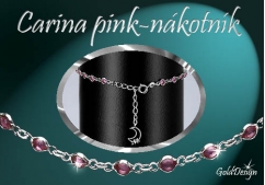 Carina pink - nákotník stříbřený